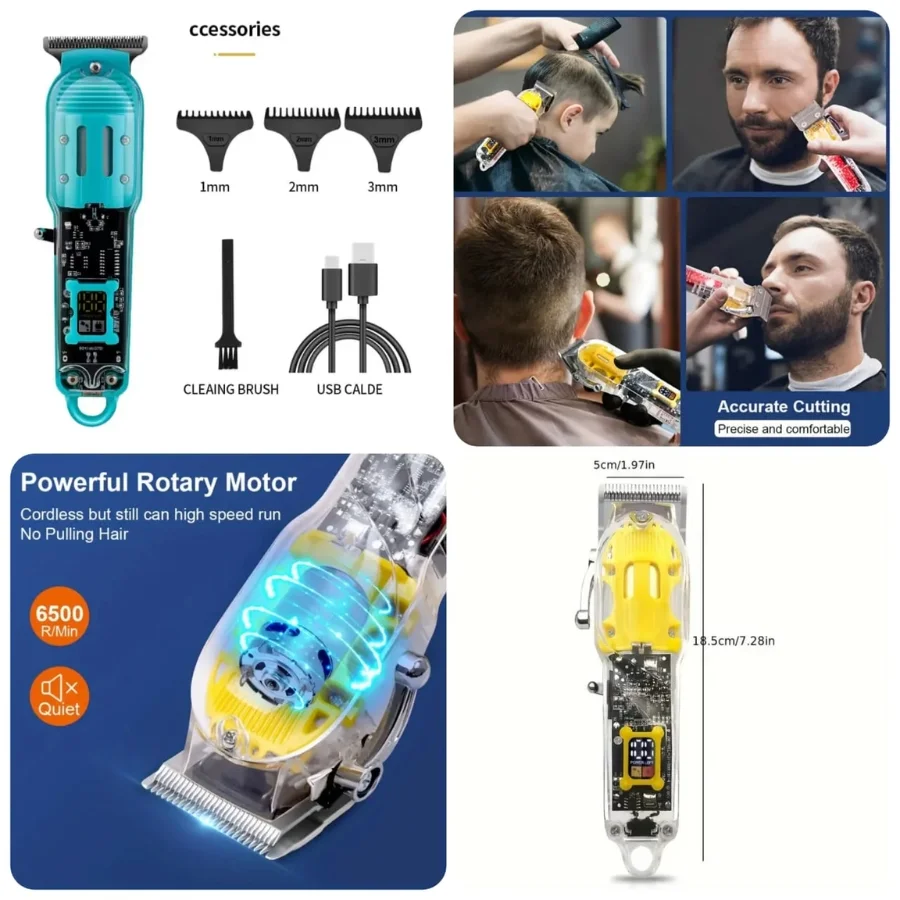Daling Transparent LCD Electric Hair Trimmer - Image 5