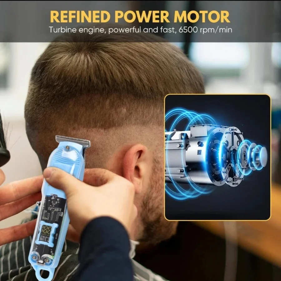Daling Transparent LCD Electric Hair Trimmer