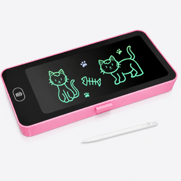 LCD Drawing Pen Case for Kids | Writing Tablet Pencil Box with Screen Lock & One-Key Erase | Random Color