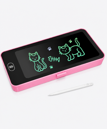 LCD Drawing Pen Case for Kids | Writing Tablet Pencil Box with Screen Lock & One-Key Erase | Random Color