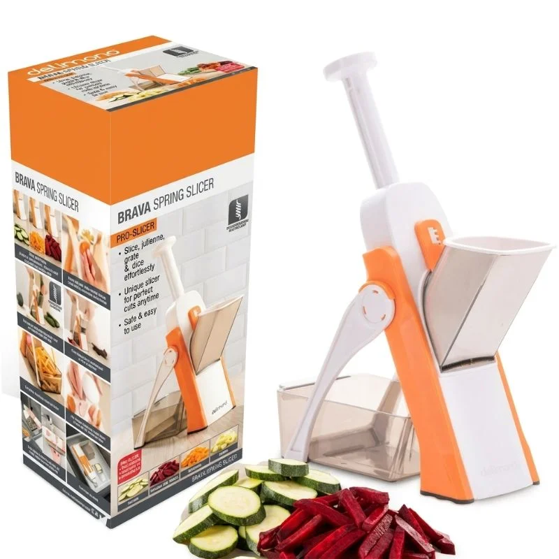 Brava Spring Vegetable Slicer Chopper | Manual Mandoline Cutter Grinder | Multi-Function Fruit & Vegetable Slicer - Image 7