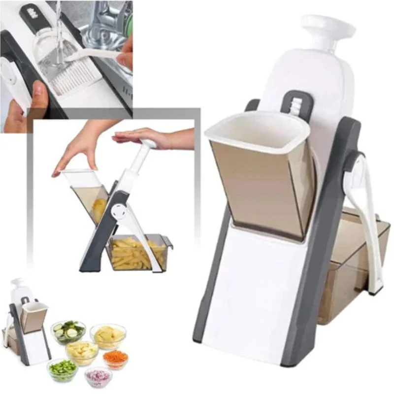 Brava Spring Vegetable Slicer Chopper | Manual Mandoline Cutter Grinder | Multi-Function Fruit & Vegetable Slicer - Image 2