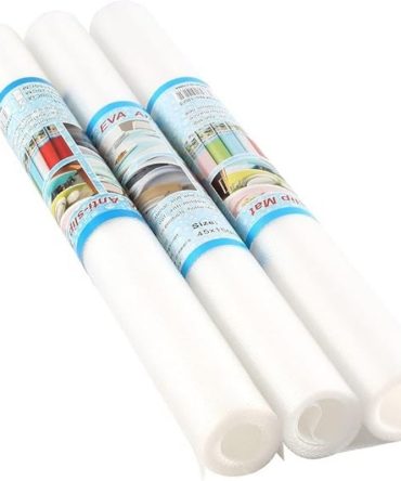 Anti-Slip Fridge & Shelf Mat | Waterproof Washable Liner for Kitchen Drawers Cabinets | White