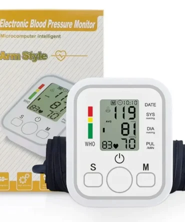 Digital Blood Pressure Monitor | Upper Arm Automatic BP Machine with Large LCD Display, Memory Storage & Voice Function for Home Monitoring