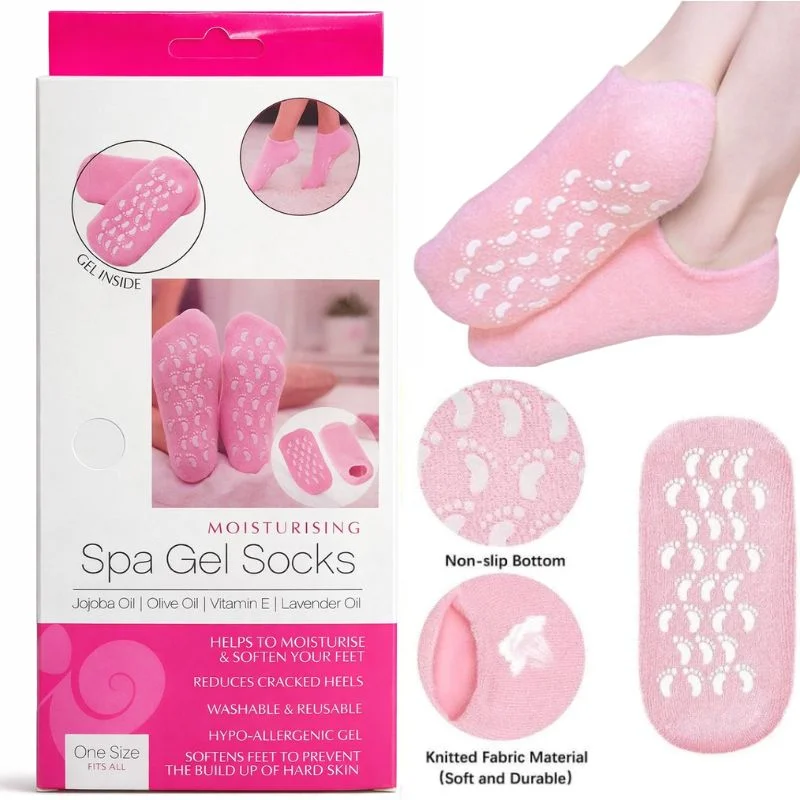 Reusable Silicone Spa Gel Socks for Dry Feet & Cracked Heels - Image 5