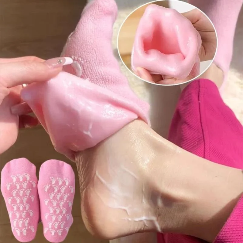 Reusable Silicone Spa Gel Socks for Dry Feet & Cracked Heels - Image 2