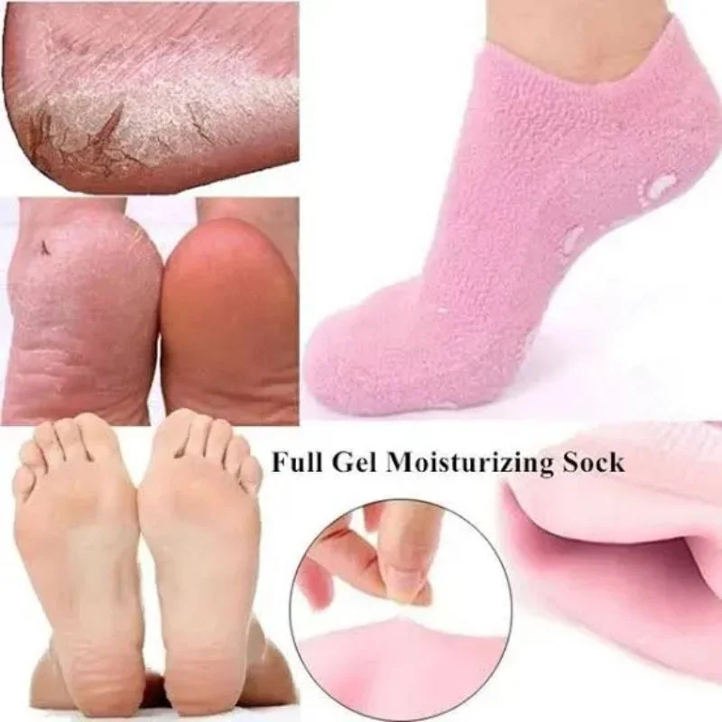 Reusable Silicone Spa Gel Socks for Dry Feet & Cracked Heels - Image 3
