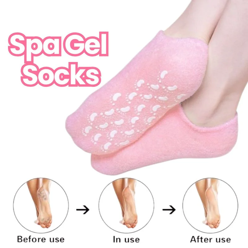 Reusable Silicone Spa Gel Socks for Dry Feet & Cracked Heels - Image 4
