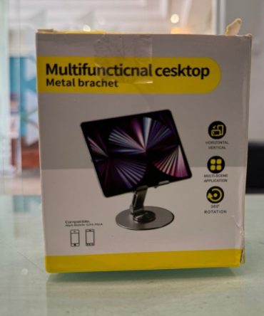 Multi-Angle 360° Rotating Metal Phone & Tablet Stand | Foldable, Universal & Elegant