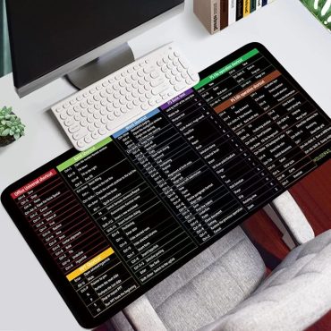 Large Excel Shortcut Keyboard Mouse Pad & Desk Mat 30×59cm | Extended Non-Slip Office Table Mat for Work Study Gaming