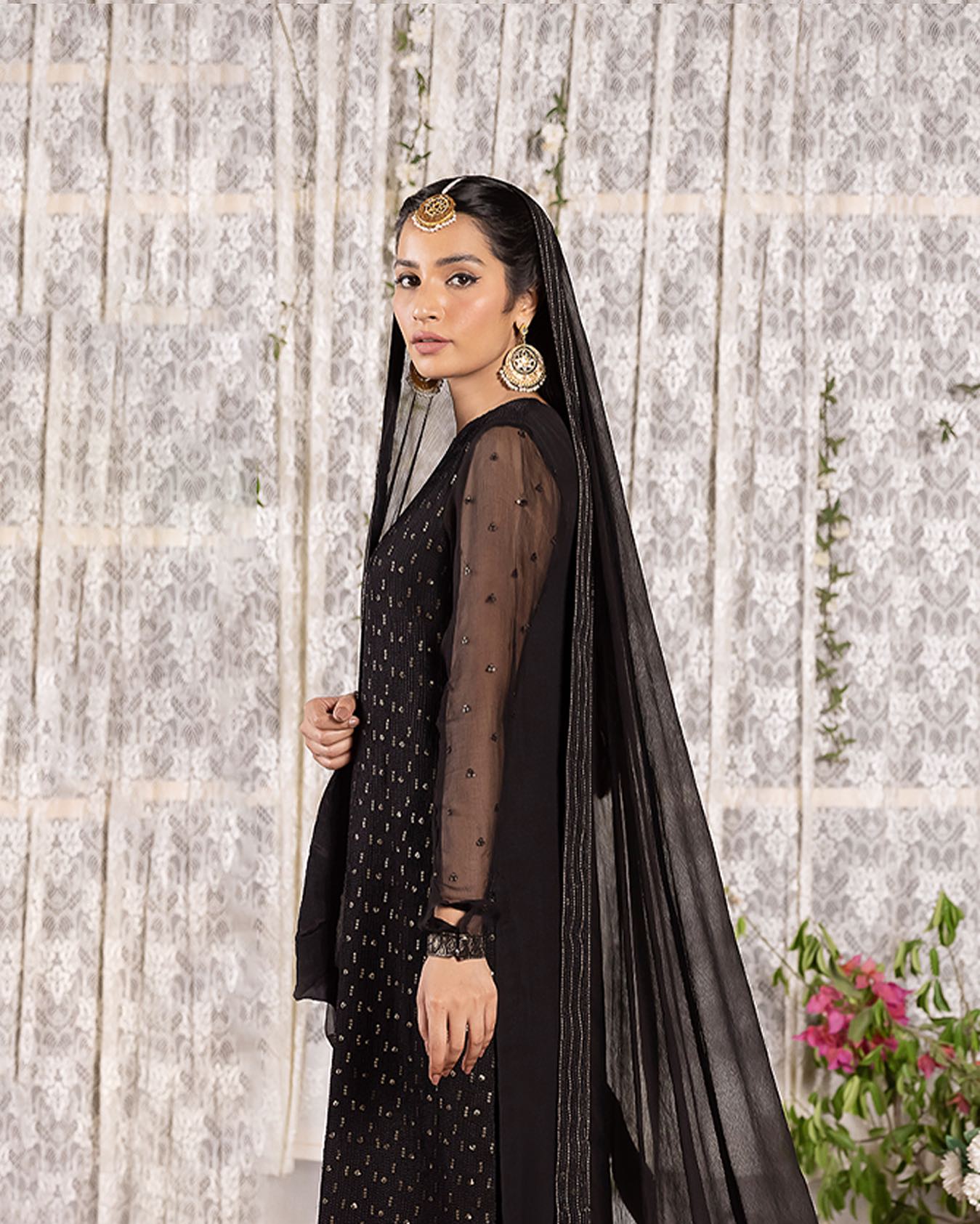 4 Piece Iznik Embroidered Chiffon