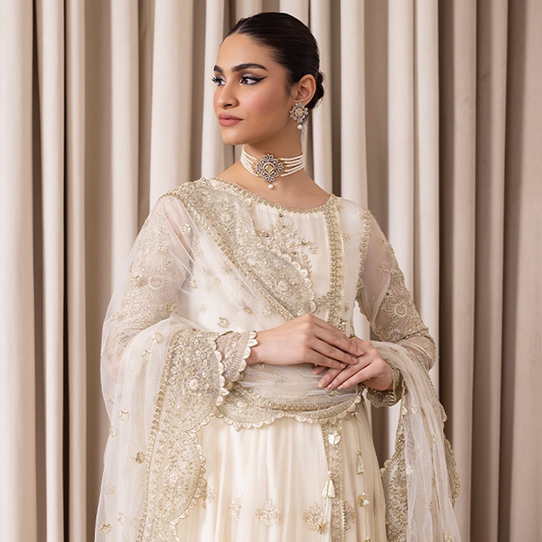 3 Piece Iznik Embroidered Chiffon