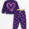 Kids Heart Print Sweatshirt & Jogger Set